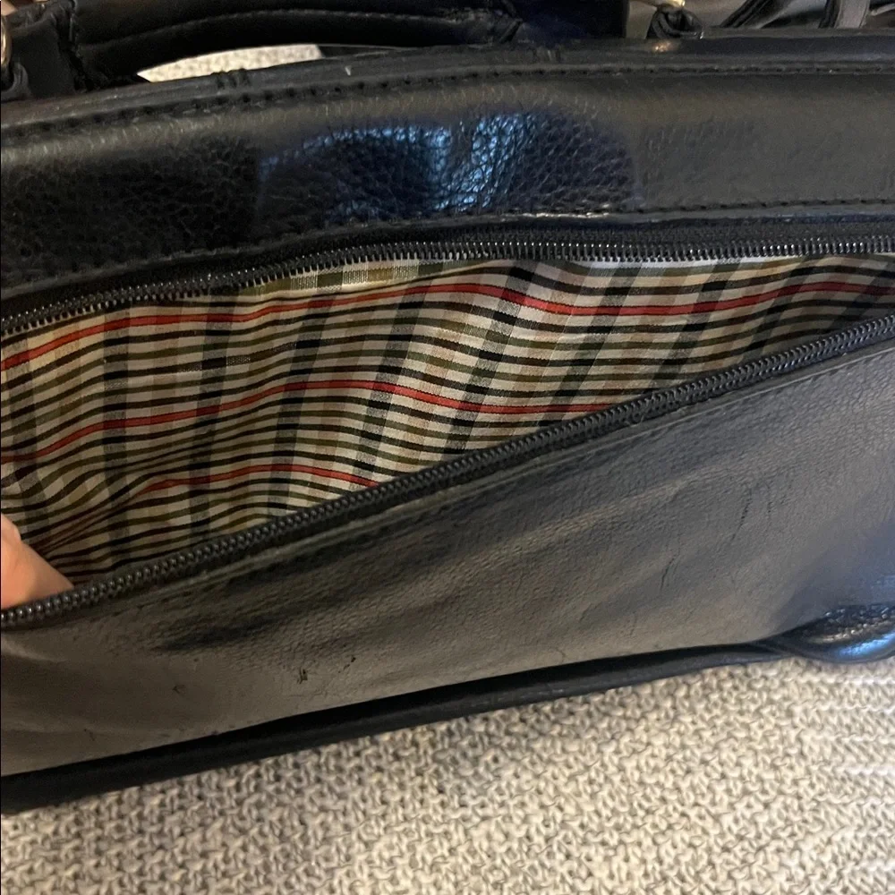 Guido Pasquali Milano Black Soft Pebbled Leather Briefcase Laptop Attaché  Bag